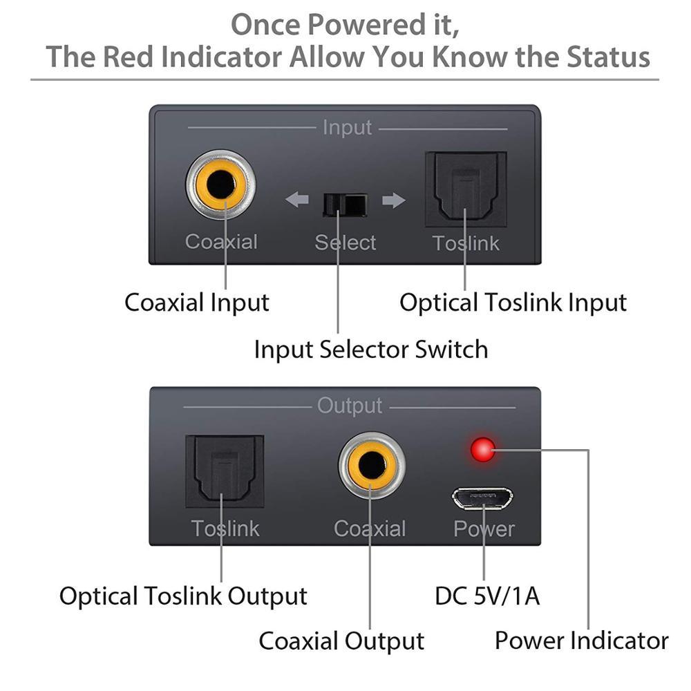 Bộ chuyển đổi âm thanh Coaxial/Optical Toslink SPDIF sang Coaxial/Optical Toslink SPDIF Audio Converter cho DVD