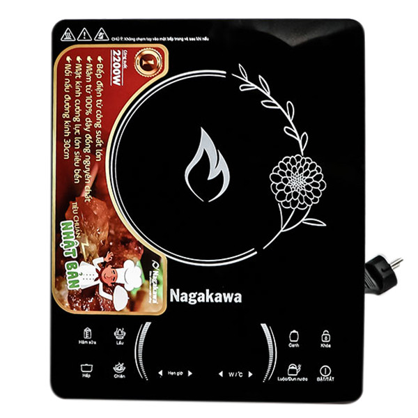 Bếp từ cảm ứng Nagakawa NAG0703 (2200W) - Tặng kèm nồi lẩu - Hàng chính hãng (Hoa Văn Ngẫu Nhiên)