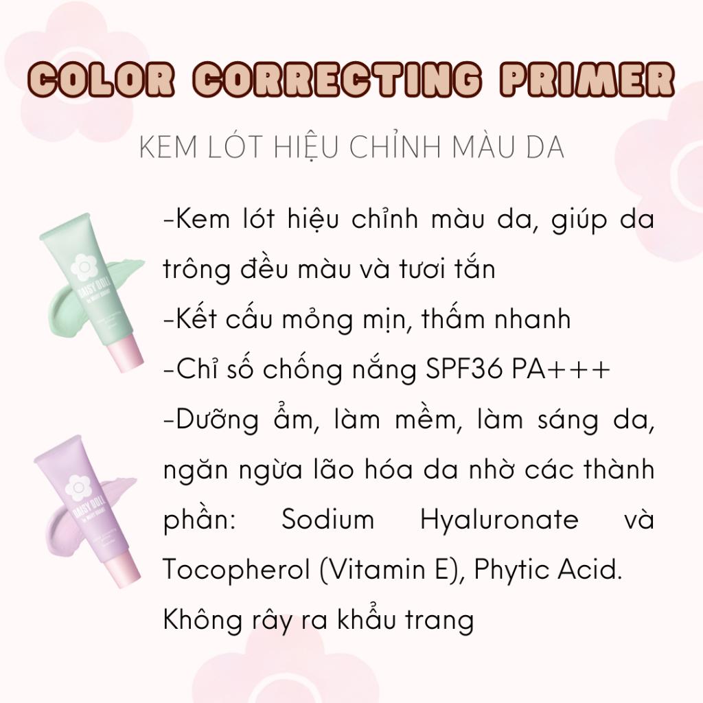 Kem Lót Hiệu Chỉnh Màu Da Daisy Doll Nhật Bản Tạo Lớp Lót Cho Da Căng Bóng, Sáng Mịn Màu Tím 30g