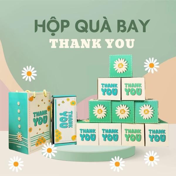 Hộp Quà Tự Bung Thank You 1 - The Kas - Màu Xanh