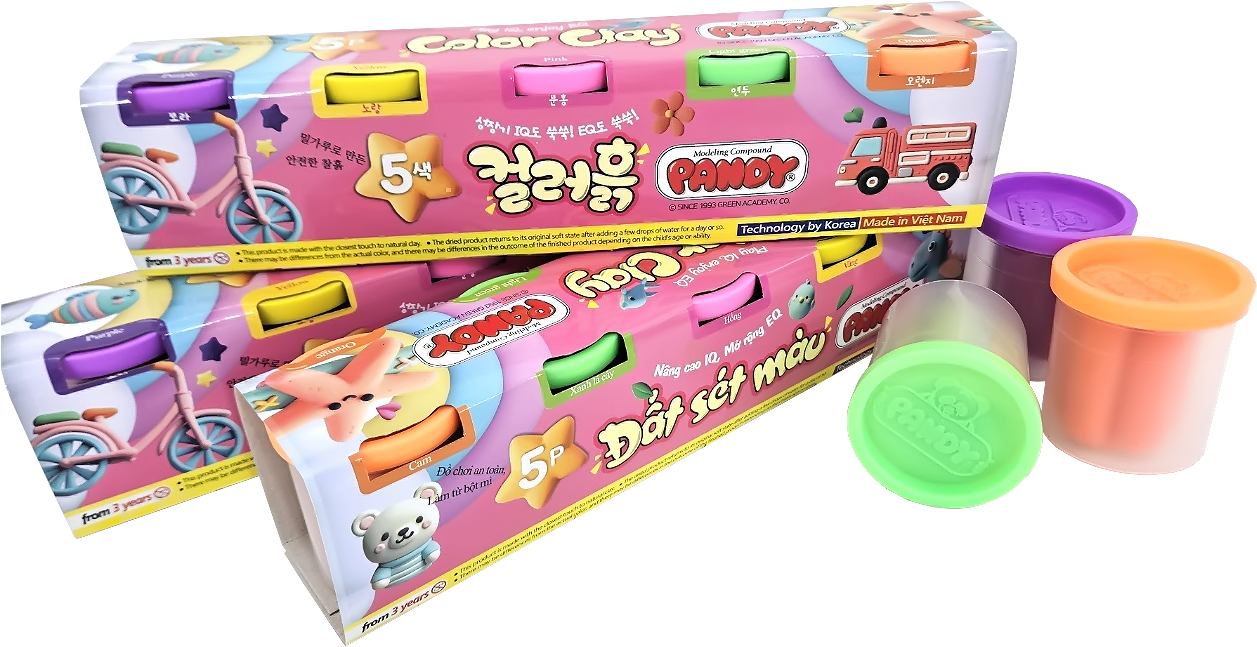 Bộ đồ chơi bột nặn màu sắc Pandy loại 5 màu thương hiệu Hàn Quốc