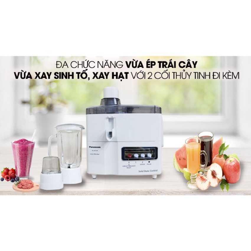 Máy Xay Và Ep Trái Cây Panasonic MJ-M176PWRA - Hàng Chính Hãng