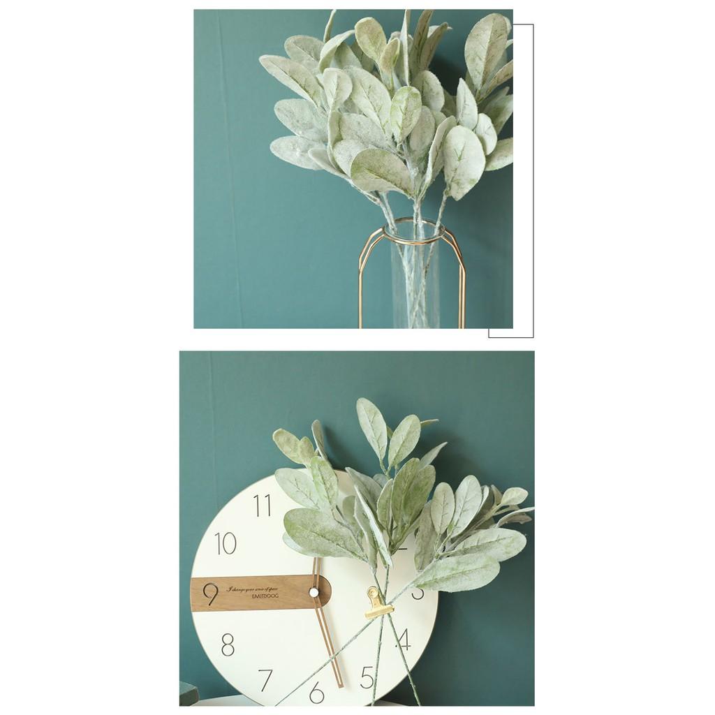 Hoa giả Lá phủ bạc lá decor trang trí lá hoa cô dâu tiệc cưới sự kiện