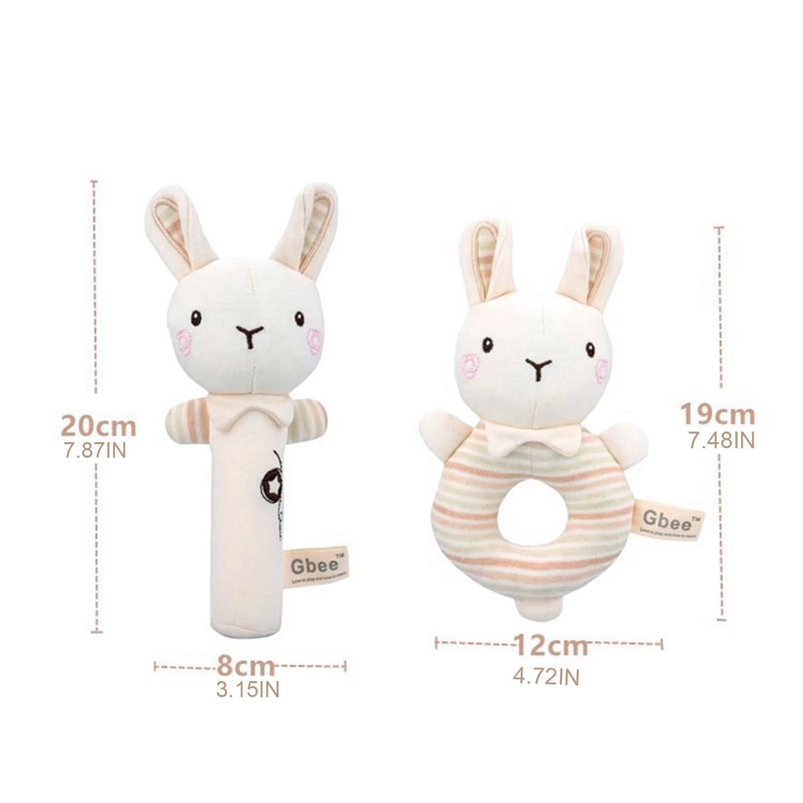 2x Cute Baby Rattle Toys Stuffed Educational Toys Hand Grip Toys