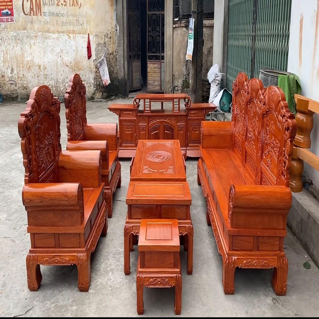 Bộ bàn ghế Khổng Minh Gia Cát Lượng gỗ Hương Đá