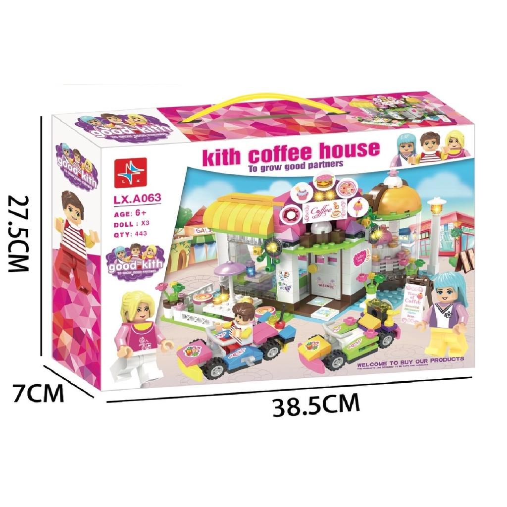 Xếp Hình Lắp Ghép Cửa Hàng Cà Phê Coffee A063 443 Chi Tiết - Ghép Hình Cửa Hàng Coffee