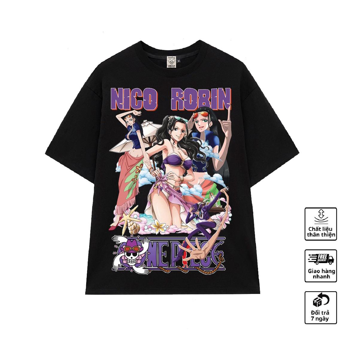 [UNISEX.GENZ]  Áo Anime In Hình One Piece Cực Chất  Oversize Unisex Nam Nữ Tay
