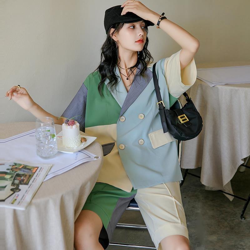 Set 2 món vest blazer phối màu cá tính