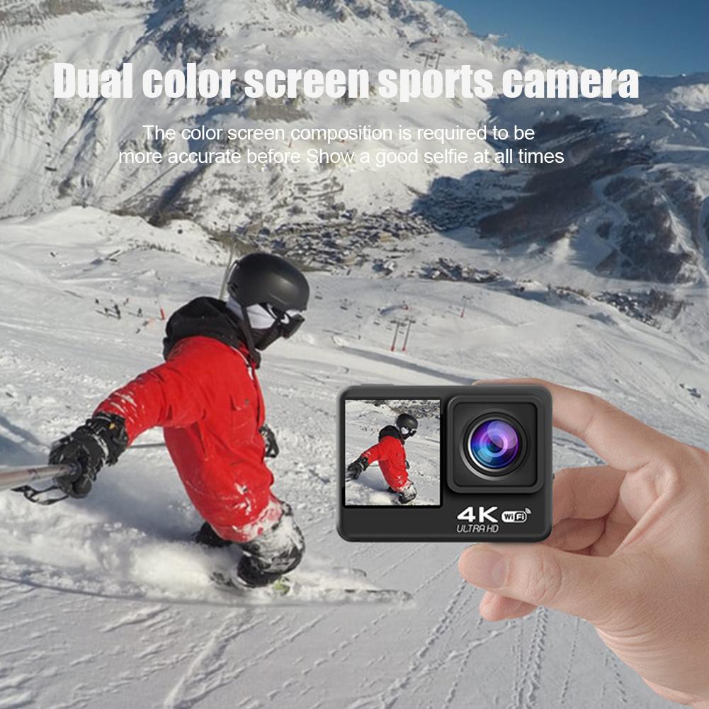 Máy ảnh thể thao EIS hoàn toàn mới 4K 60fps 24MP WiFi 2.0 inch Touch Touch LCD màn hình chống nước 4x Zoom Video Recorder Camera thể thao
