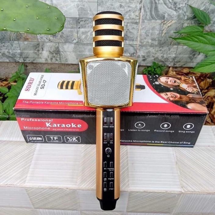 MICRO Không Dây Cầm Tay SD17 - Mic hát karaoke bluetooth âm thanh chuẩn