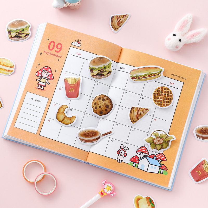 Bộ Sticker 20 miếng dán chủ đề Yammy Food - Gói nhãn dán trang trí sổ tay bullet journal - M145