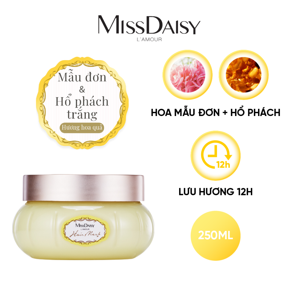 Mặt Nạ Tóc Nước Hoa MISSDAISY Chiết Xuất Mẫu Đơn &amp; Hổ Phách Trắng - Size 250ml