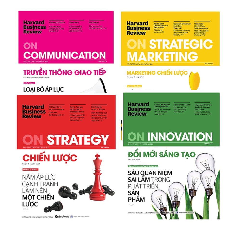 Combo HBR On: Harvard Business Review - ON COMMUNICATION - Truyền Thông Giao Tiếp + Harvard Business Review - ON STRATEGIC MARKETING - Marketing Chiến Lược + Harvard Business Review - ON STRATEGY - Chiến Lược + Harvard Business Review - On Innovation - Đổi Mới Sáng Tạo