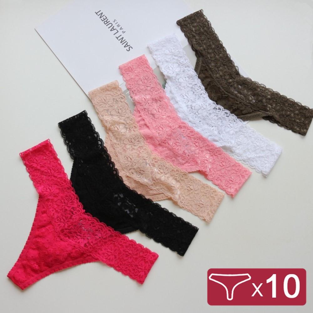 10 Cái/lốc Voplidia T-Lưng Nữ VS Quần Lót Ren Quần Lót Đùi Và G Dây Nữ Không Đường May Quần Lót Ren quần Lót 035