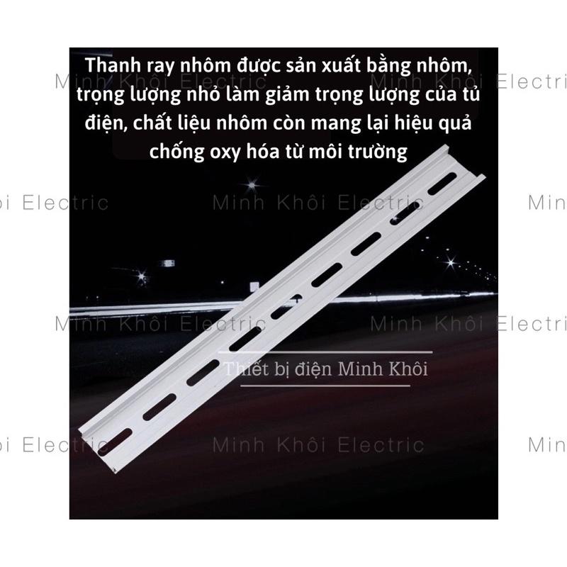 Thanh cài át nhôm, thanh ray nhôm cài aptomat, khởi động từ dài 1m, thanh day nhôm cài thiết bị, thanh din rail tủ điện