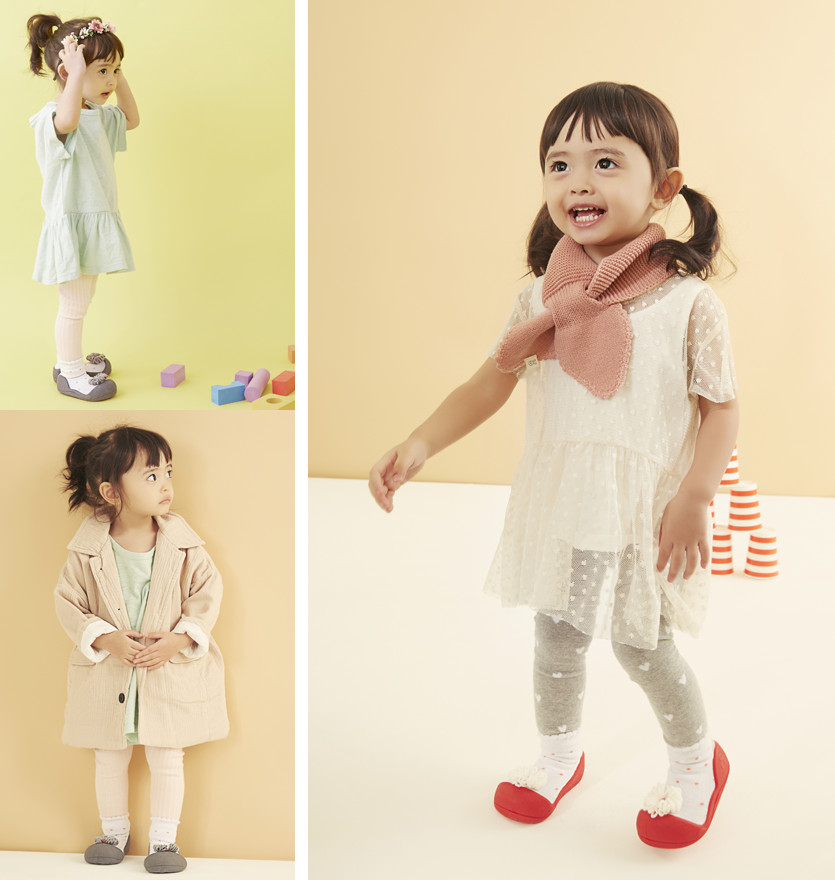Attipas Ribbon Đỏ AT003 - Giày tập đi cho bé trai /bé gái từ 3 - 24 tháng nhập Hàn Quốc: đế mềm, êm chân & chống trượt