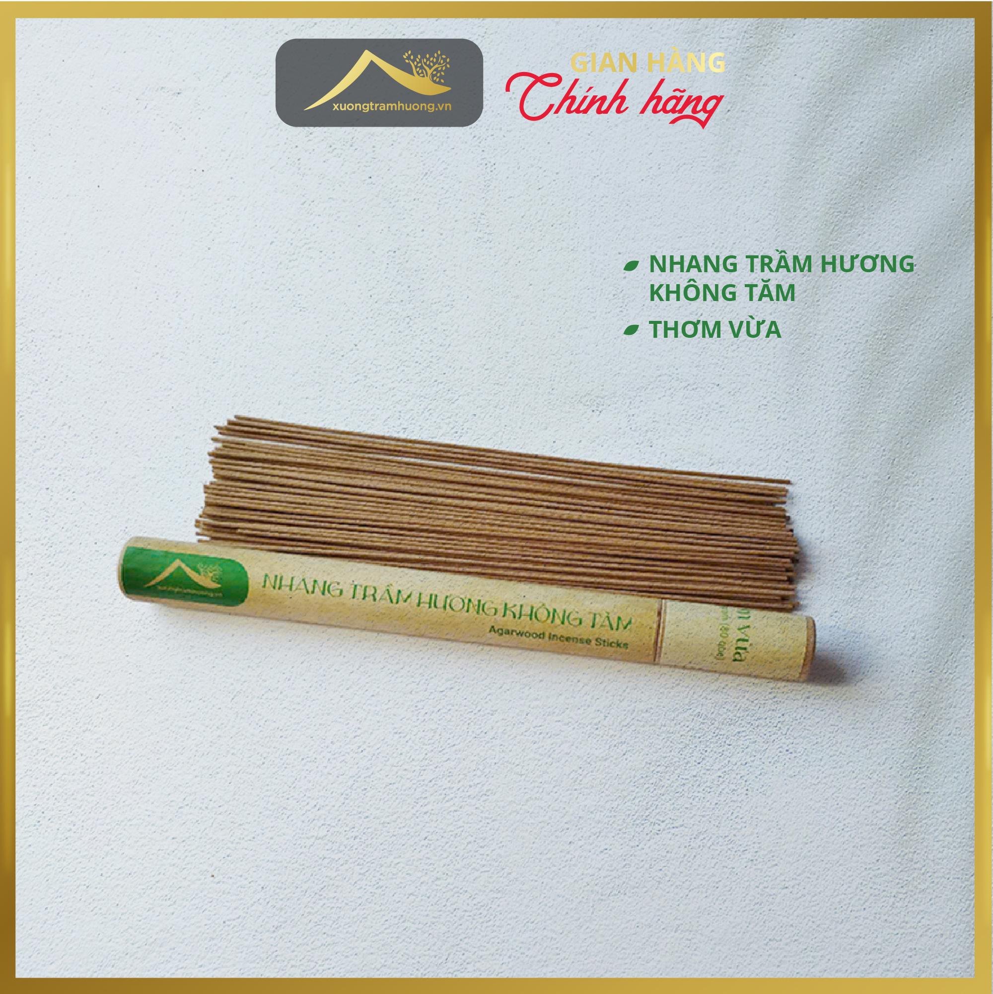 Nhang Trầm Hương Không Tăm Sạch Nguyên Chất Xưởng Trầm Hương Thơm Dịu/Vừa/Thơm Đậm Ít Khói