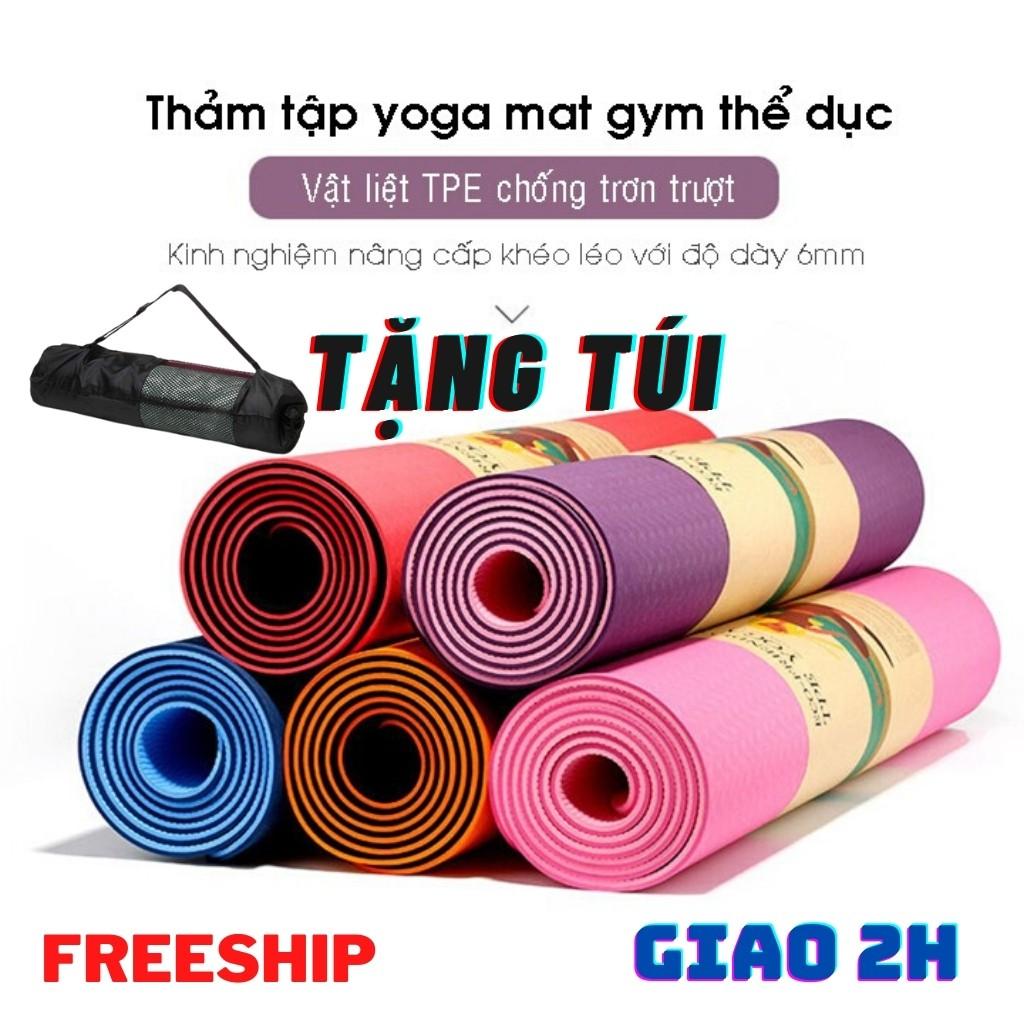 THẢM TẬP YOGA THẢM YOGA TPE CAO CẤP TẶNG KÈM TÚI ĐỰNG LỖI 1 ĐỔI 1