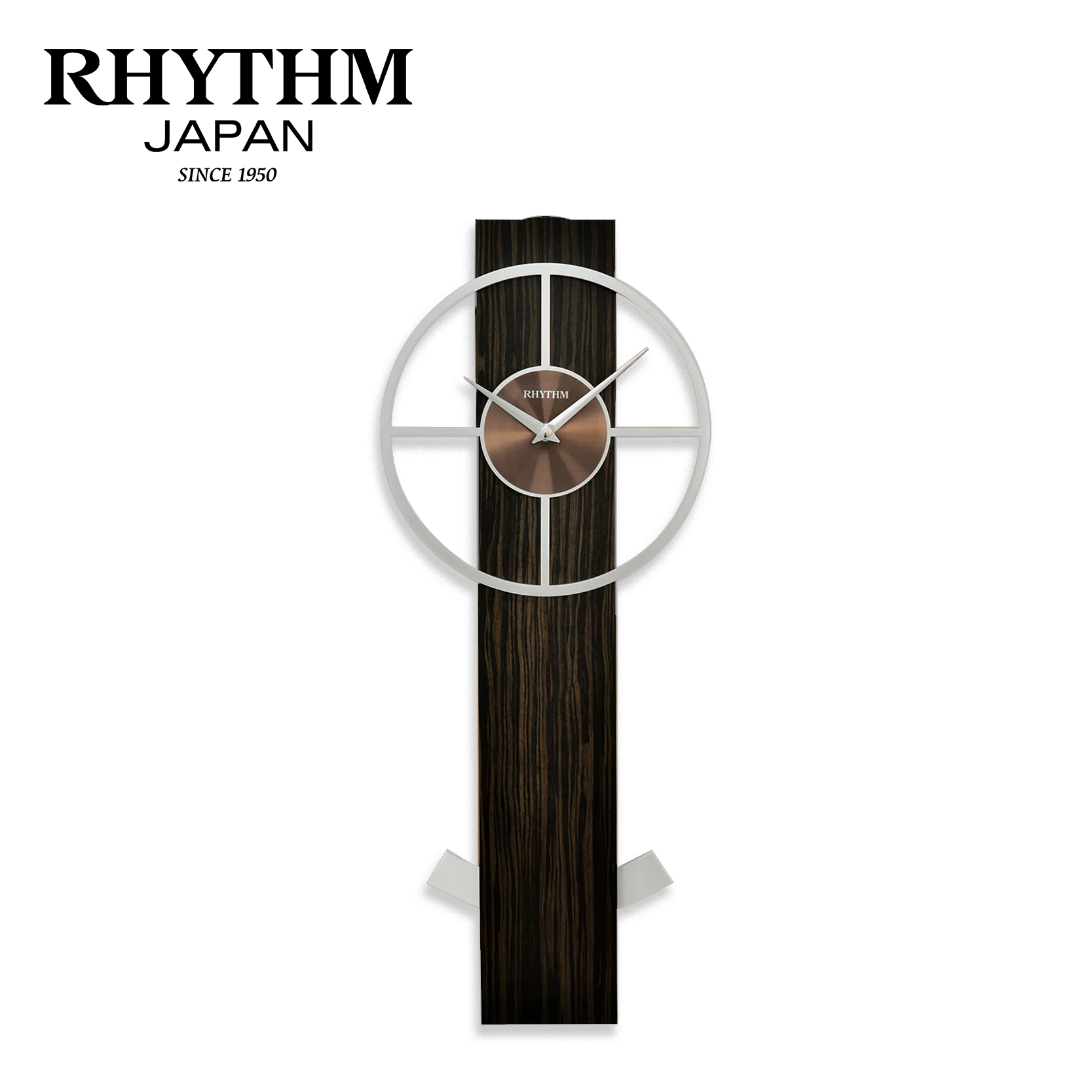 Đồng hồ Rhythm CMJ598UR02- Kt 23.5 x 58.0 x 8.5cm, 1.31kg. Vỏ gỗ, dùng PIN.