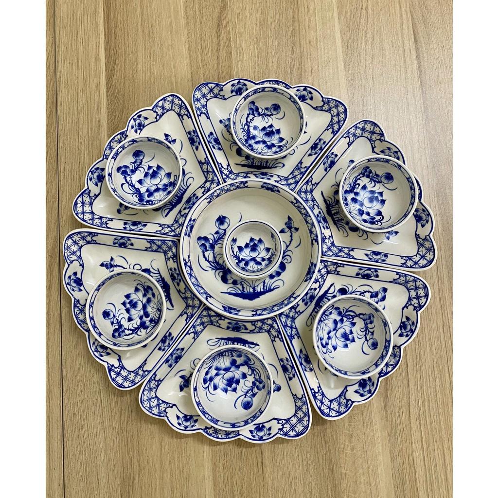 Bộ Đồ Ăn Cánh Hoa Mặt Trời Vẽ Hoa Làm Từ Gốm Sứ Sang Trọng Tinh Tế Dễ Vệ Sinh