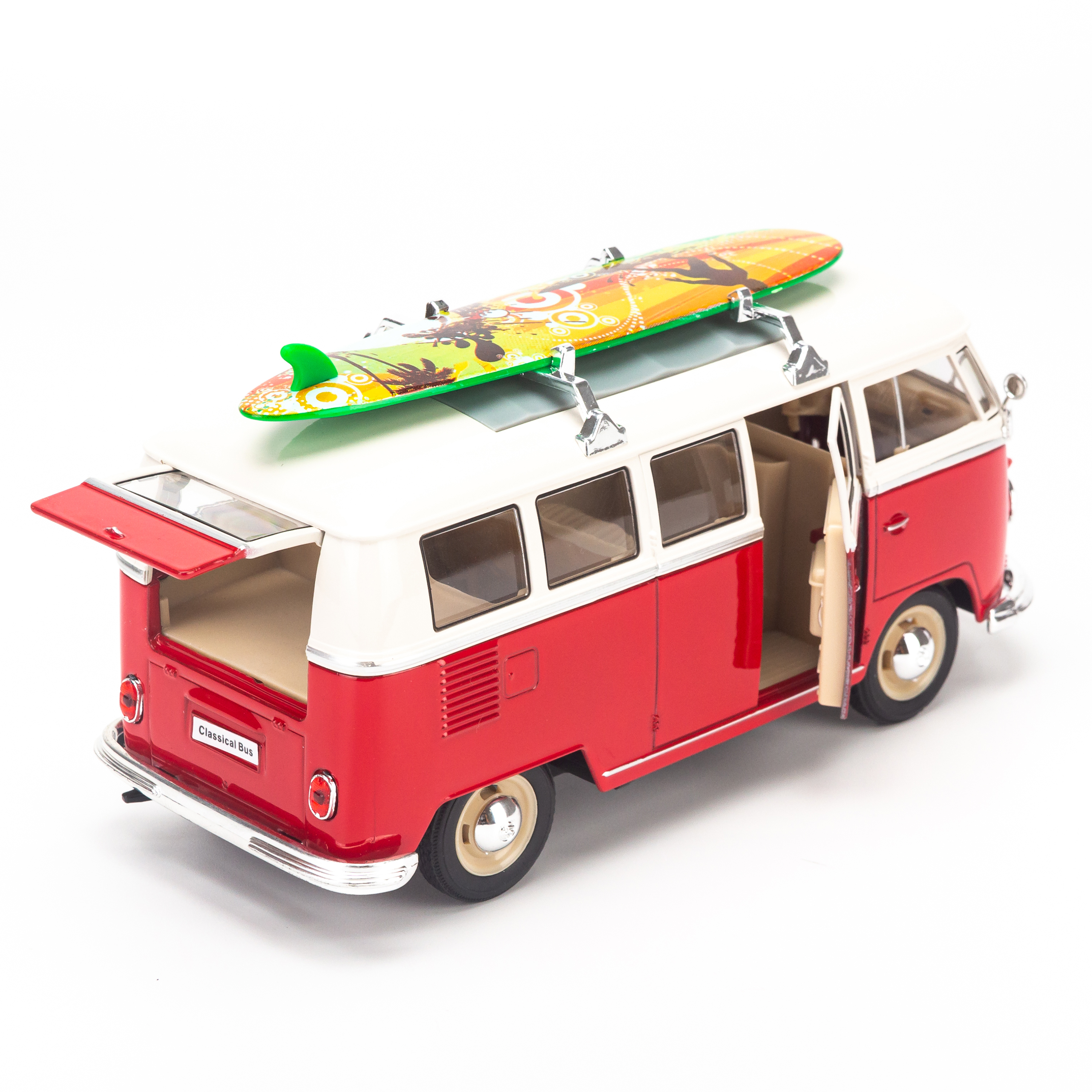 Mô hình xe Volkswagen T1 Bus With Surf Board 1:24 Welly- 22095