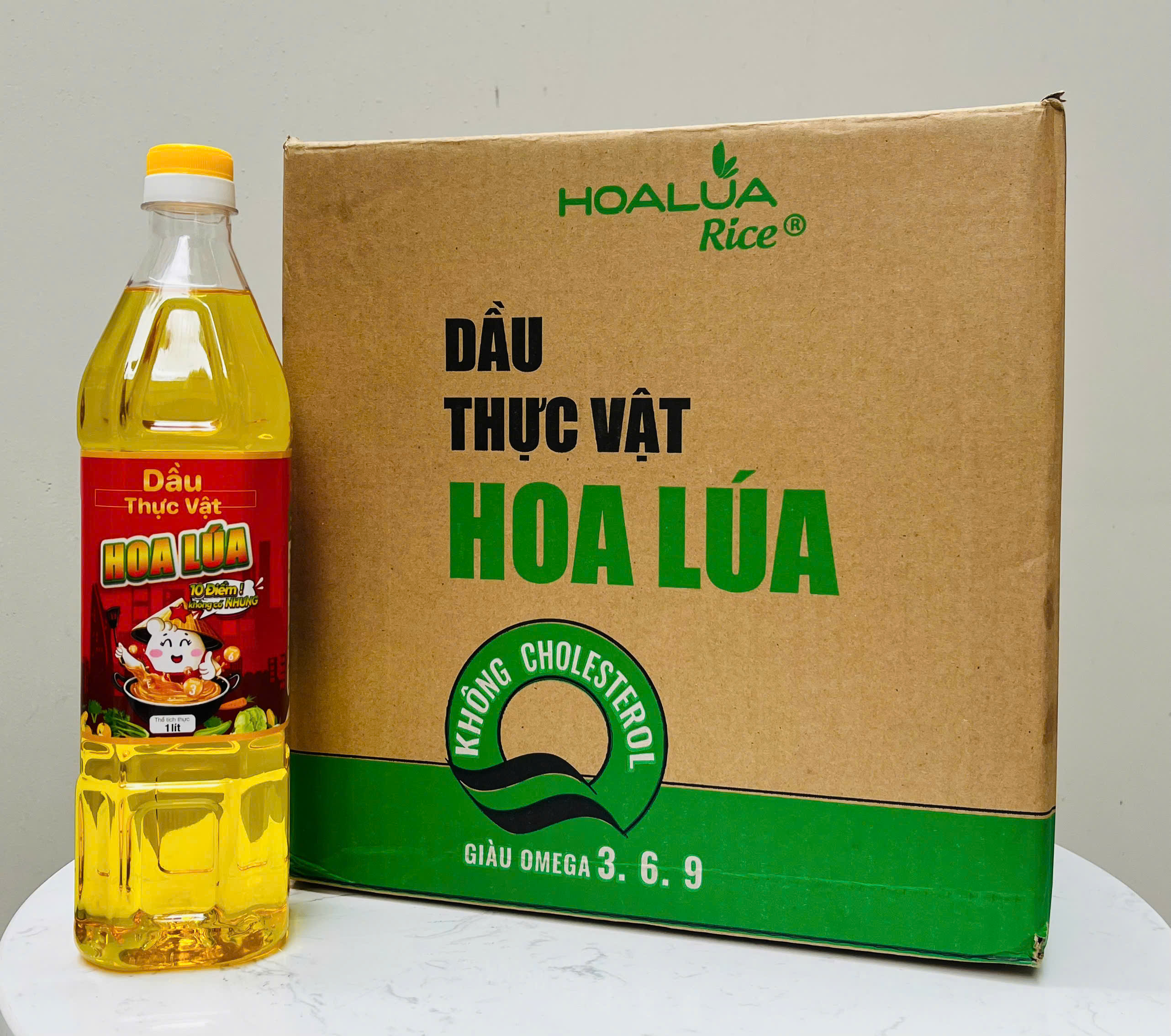 Dầu Thực Vật Hoa Lúa chai 1 lít - Giàu Omega 3,6,9 và Vitamin E