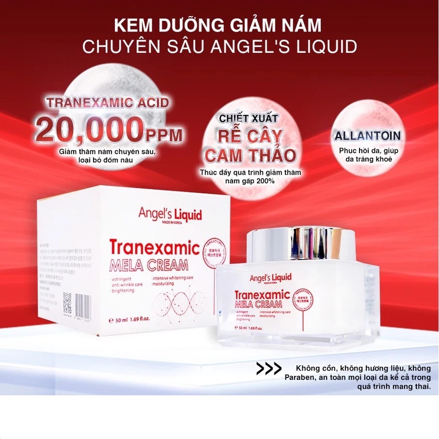 Kem Dưỡng Mờ Nám Chuyên Sâu Angel's Liquid Tranexamic Mela Cream 50ml