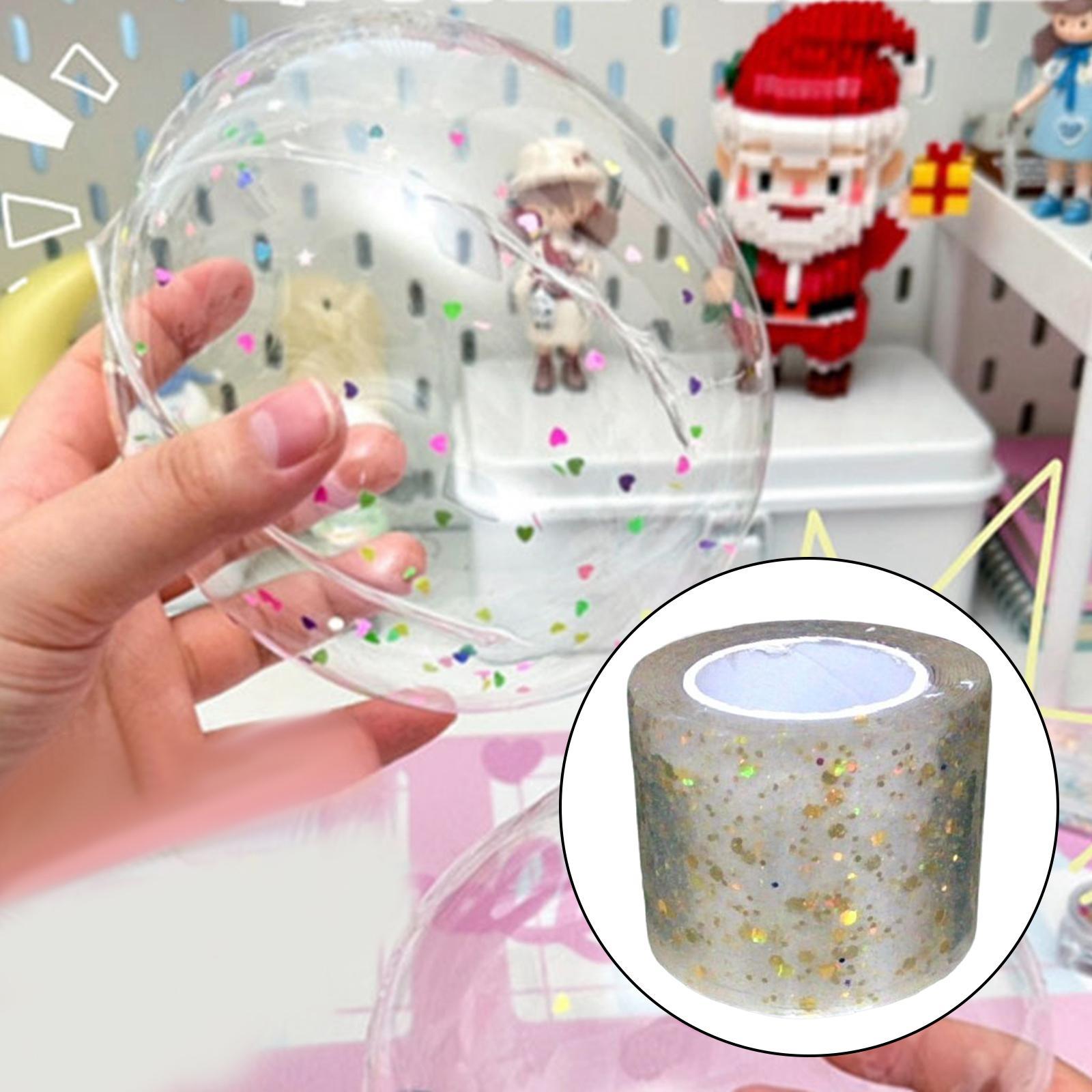 Glitter Tape Double Sided Tape, Adults Tape Educational Toy, Multifunctional Mounting Tape Reusable for Bubble Blowing Home Handmade Ball