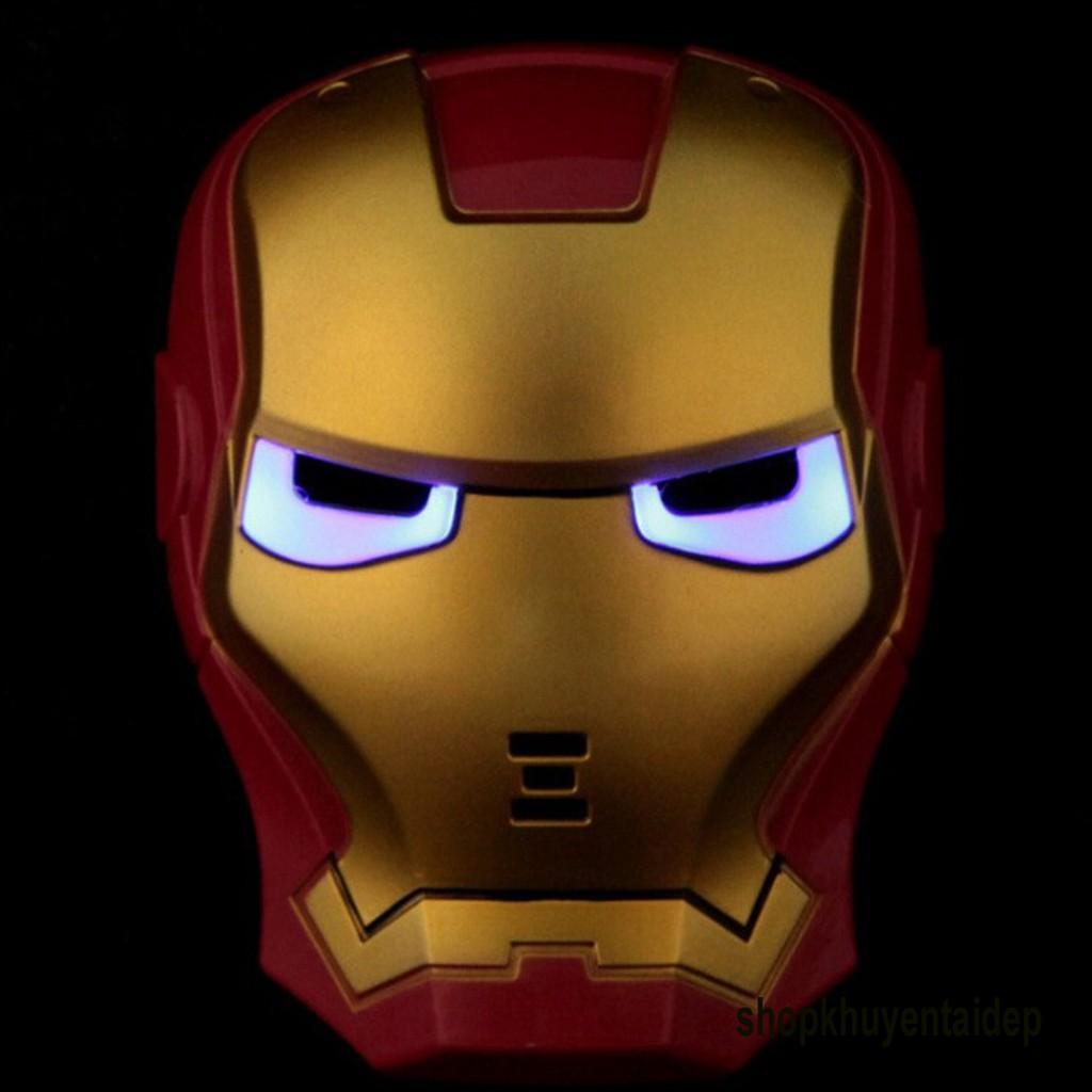 Mặt nạ siêu nhân người sắt phát sáng-Mặt nạ trung thu người sắt Iron Man có đèn có nhạc
