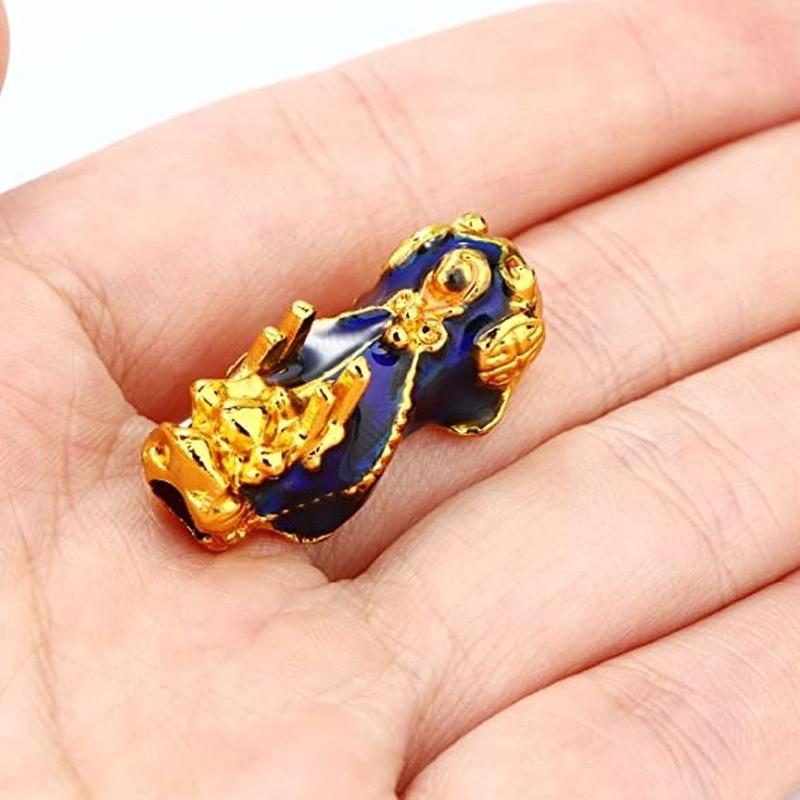 Vòng Tay Chuỗi Hạt Obsidian Màu Đen Đổi Màu Pi Xiu Mang Lại May Mắn