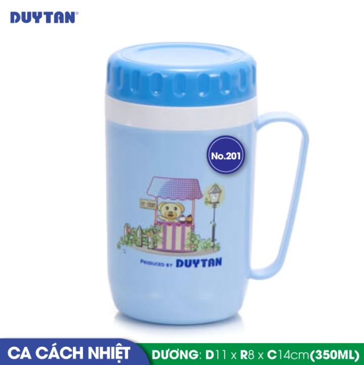 Ca cách nhiệt nhựa Duy Tân 350ml - 32017 - Giao màu ngẫu nhiên - Hàng chính hãng