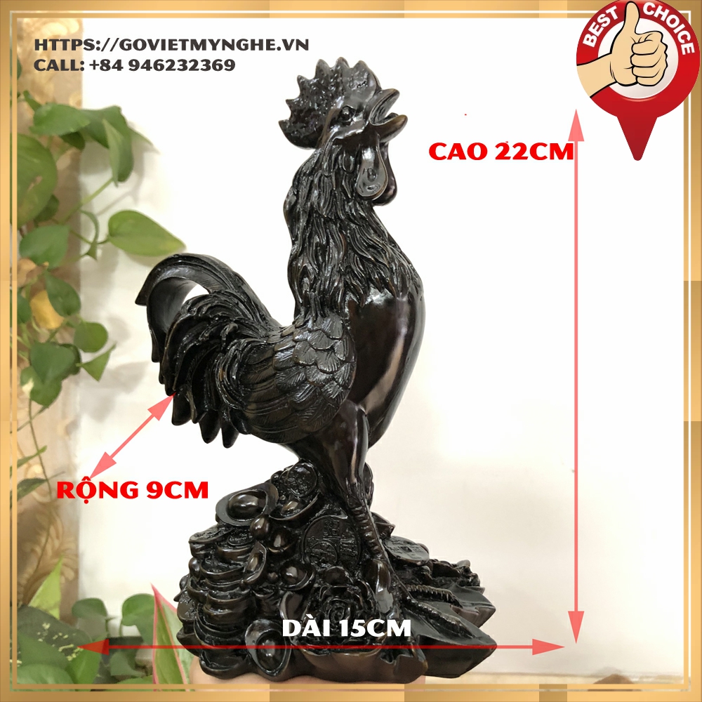 Tượng đá con gà trang trí phong thủy bàn làm việc gà trang trí phong thủy nhà cửa - Nhũ đồng