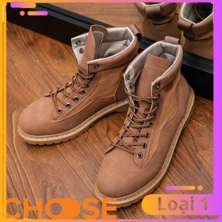 Giày Nam Boot Nam Cổ Cao Choose Màu Trơn Bụi Bặm G2616