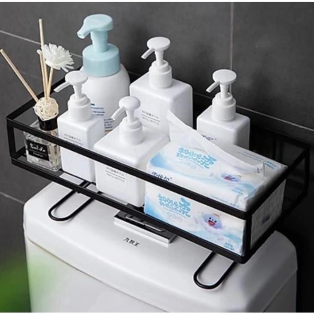 Kệ sắt để đồ trên nắp bồn cầu có chân gác bồn vệ sinh thông minh
