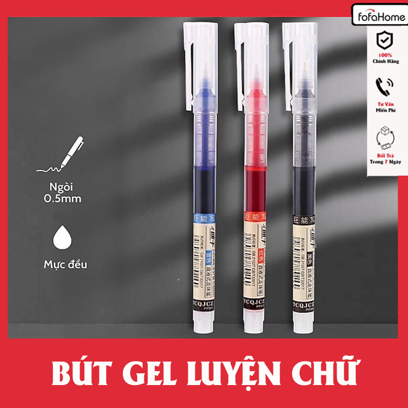 Bút Gel Luyện Viết Chữ Trung,Hàn, Nhật Nhanh Khô Chuyên Dụng Cho Dân Văn Phòng Bút Bi Nước Mực Gel Nhanh Khô Ngòi 0.5mm Cho Học Sinh Văn Phòng