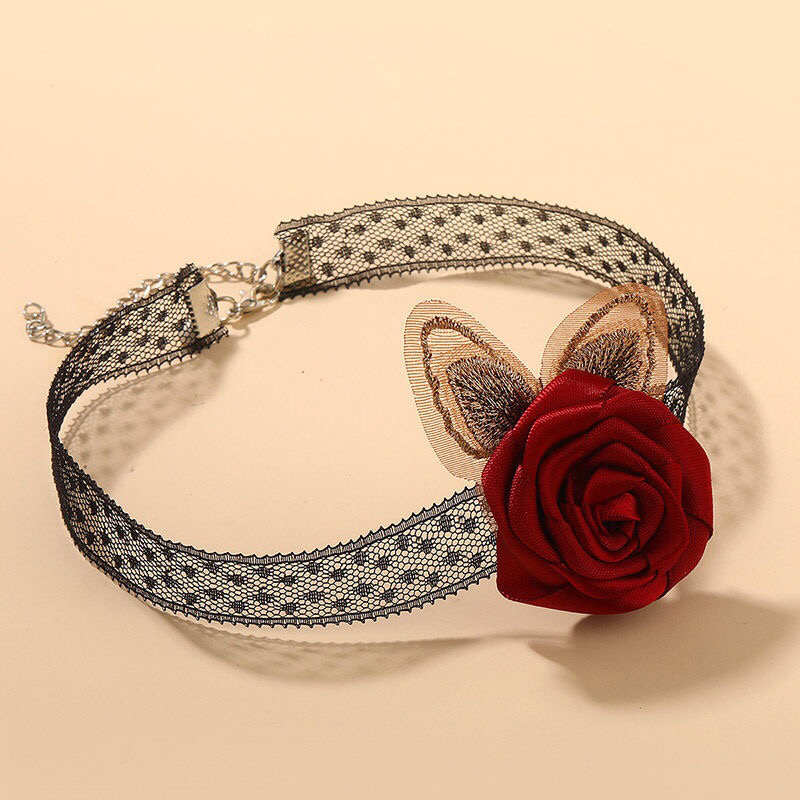 Vòng Cổ Choker Ren Hoa Hồng Sang Trọng Thời Trang