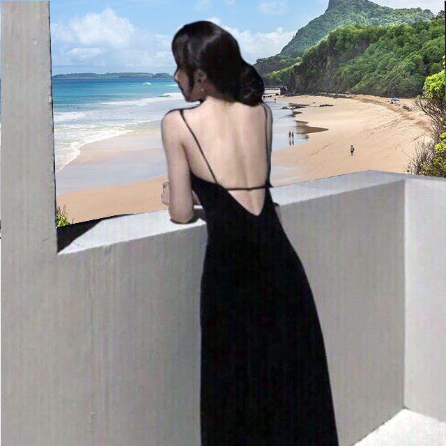 Đầm maxi hở lưng cổ V (có ảnh thật