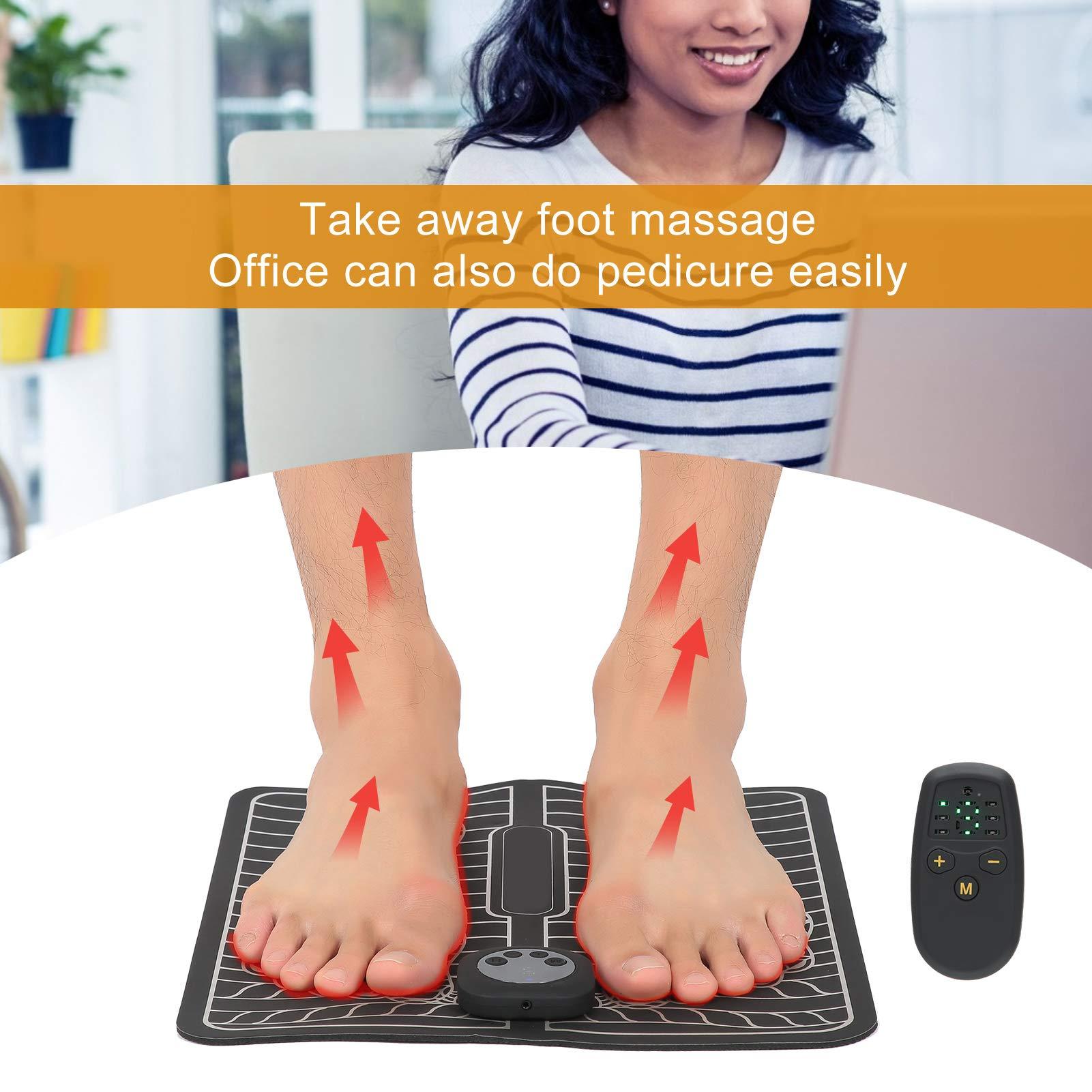 EMS Foot Masseur, USB LCD EMS đệm có thể sạc lại cơ bắp có thể sạc lại máy ABS Massage điện 6 Modes 9 Cấp độ, giảm đau, thư giãn bàn chân