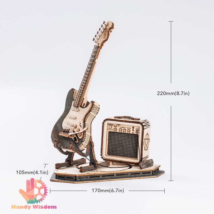 Mô hình lắp ghép gỗ Rolife - Đàn guitar điện - Robotime Electric Guitar TG605K