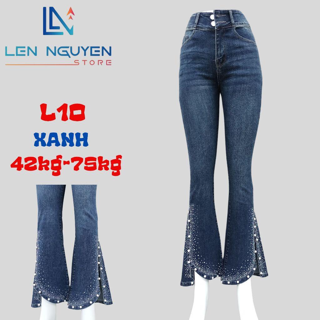 L10_Quần jean nữ, loe, lưng cao, quần bò nữ dáng ôm, quần rin nữ có big size, cho 42kg đến 75kg,LEN NGUYEN STORE