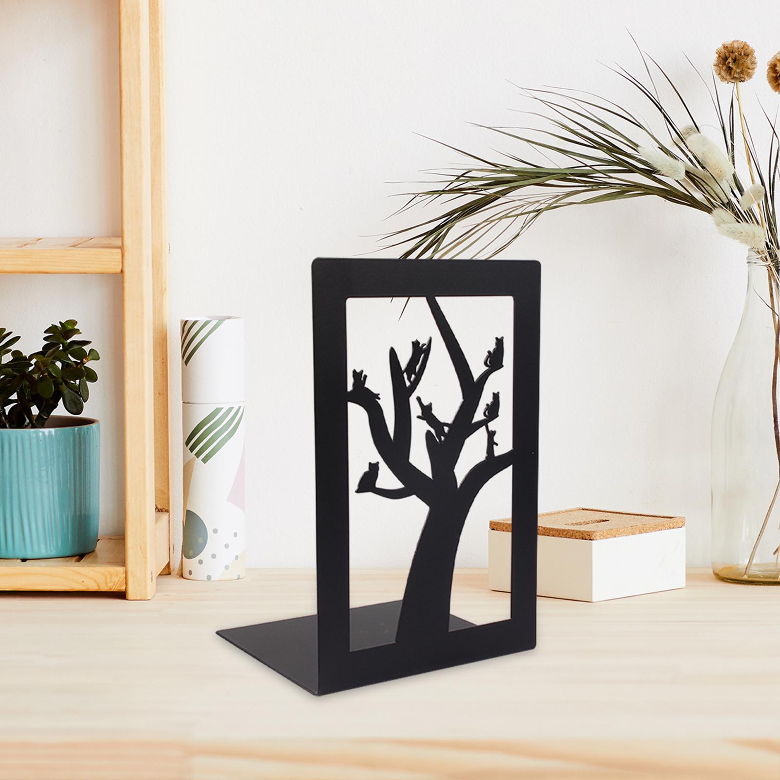 Decorative Bookends Book Shelf Holder Heavy Duty Anti Slip Book Stoppers Metal Book Ends for Shelves School Library Magazines