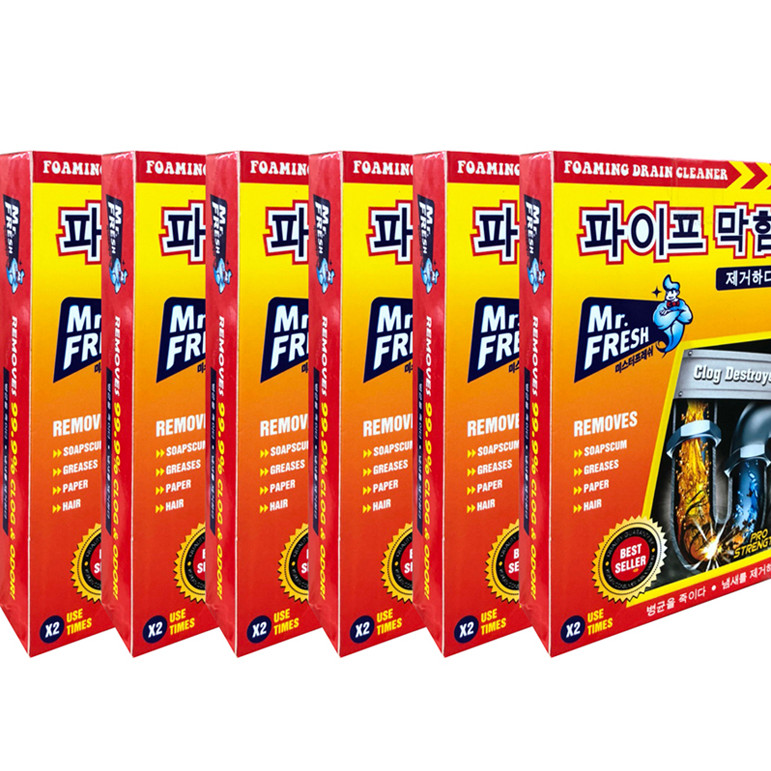 Combo 6 hộp 12 gói bột thông tắc làm sạch đường ống Hàn Quốc (100g/gói)