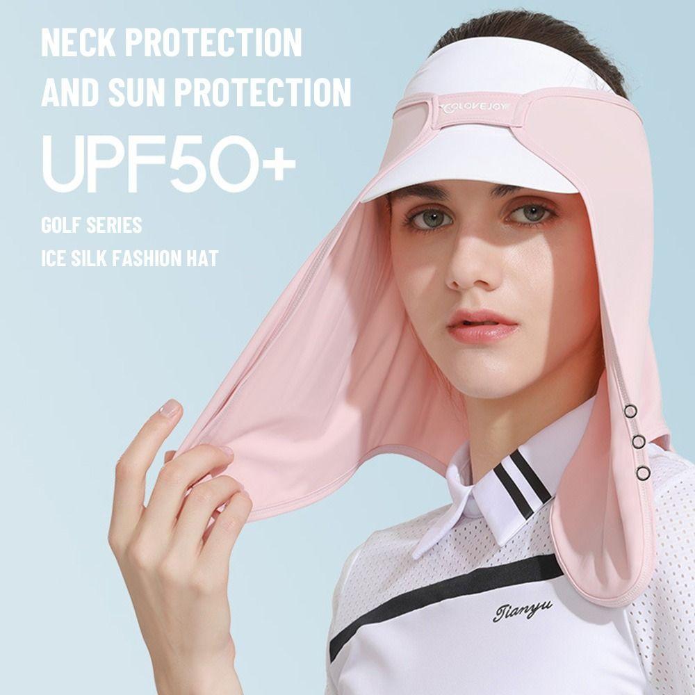 Mùa hè Ice Silk Sun Mat Neck Never Outdoor Sports Face Face Protector Sunshade Arepable UV Protection Cap Casquette Color: Blue