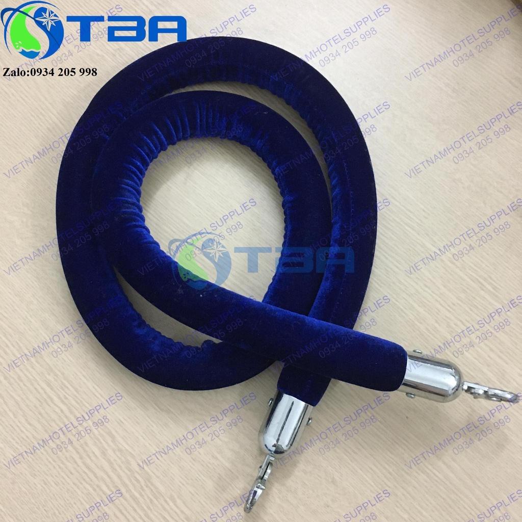 Dây nhung màu xanh thẫm cho cột trụ chắn inox