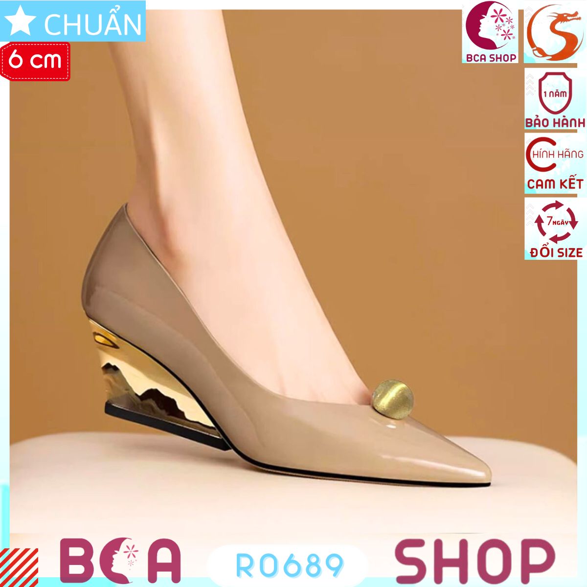 Giày cao gót nữ đế xuồng 6 phân RO689 ROSATA tại BCASHOP kiểu dáng hiện đại, thanh lịch và tôn dáng