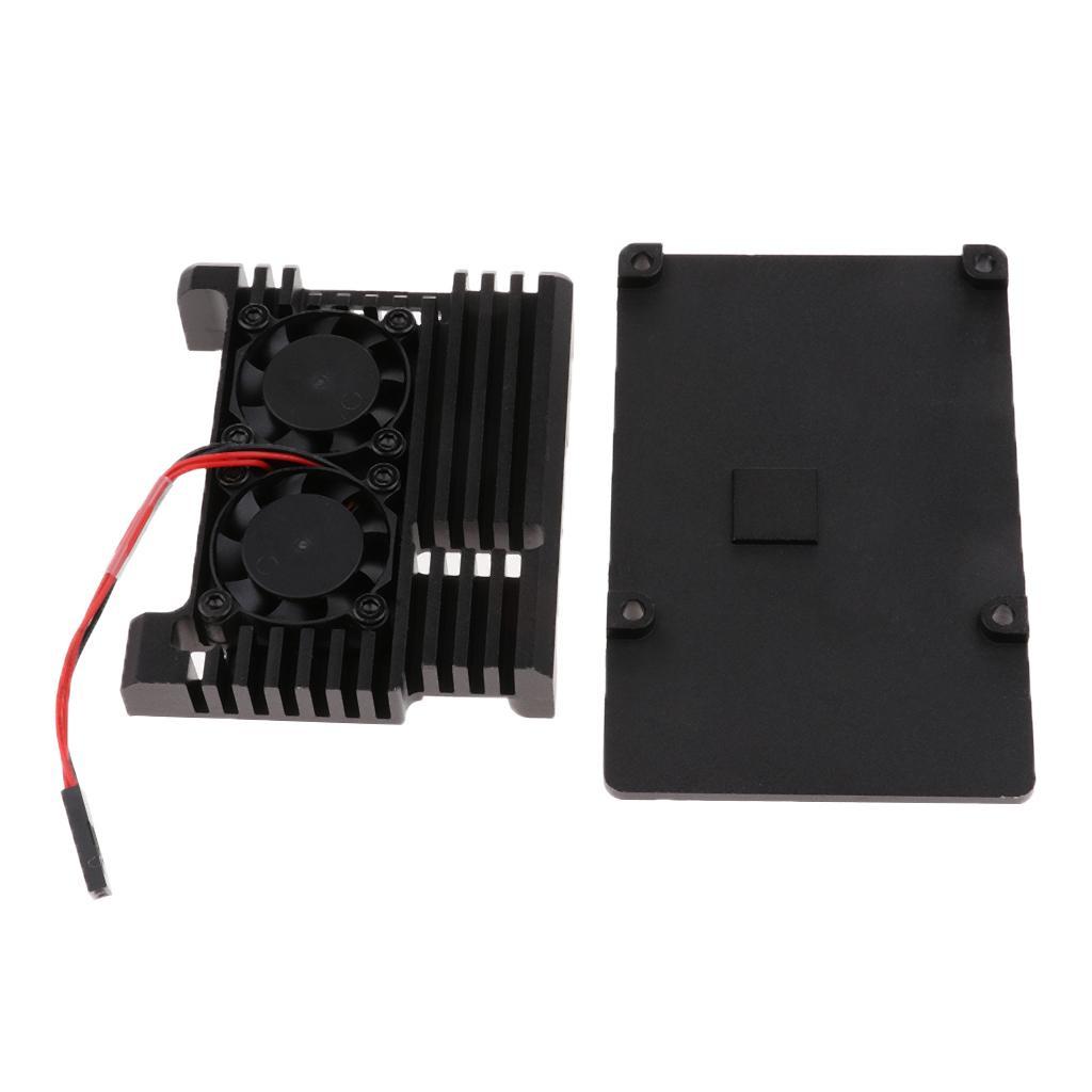 Metal Case With Dual Cooling fan for Pi 2B/2B+/3B/3B+
