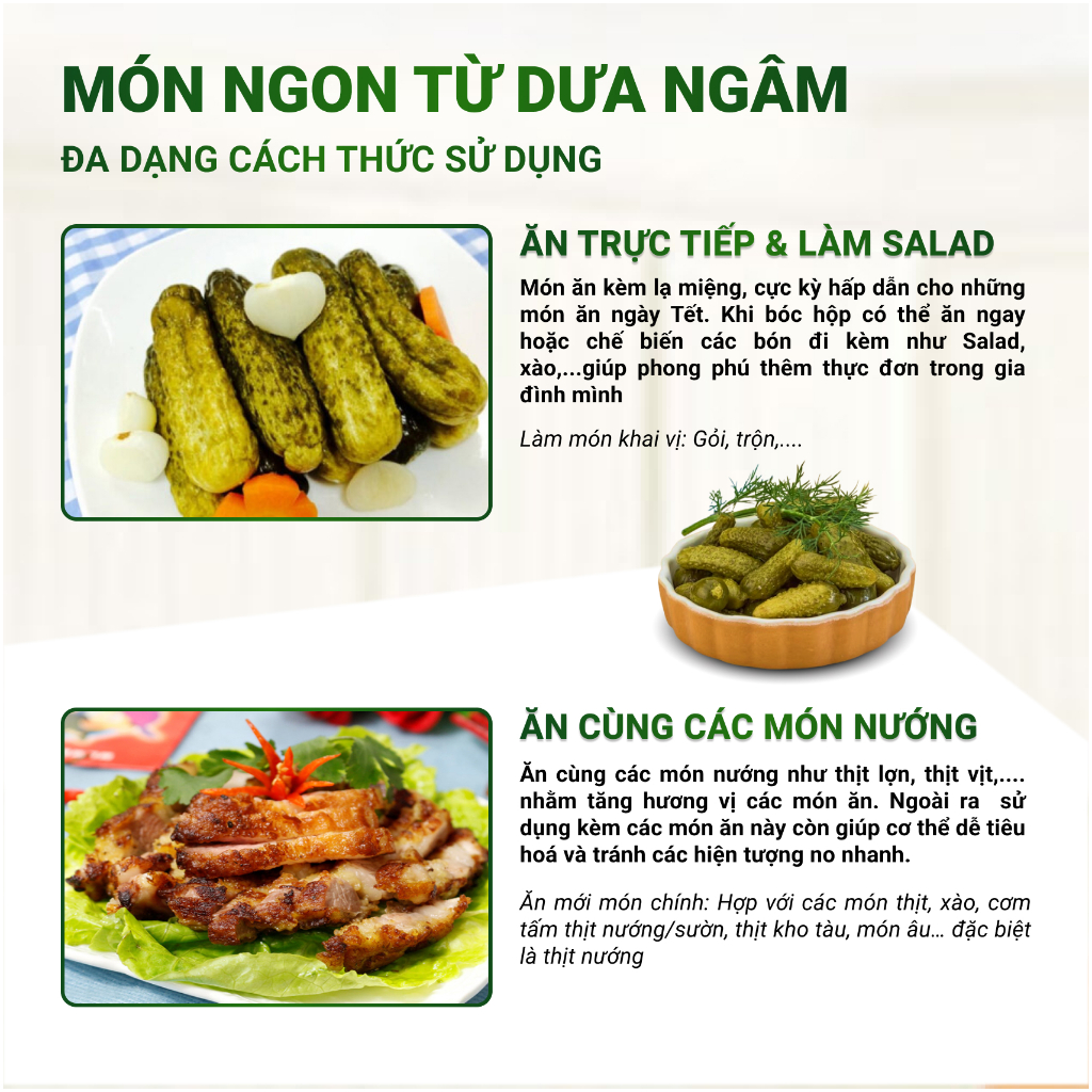 Dưa Chuột Bao Tử Ngâm F&amp;G Food Size 6-9, Hũ Lớn 720gr Ăn Kèm Thịt Nướng, Làm Gỏi Trộn
