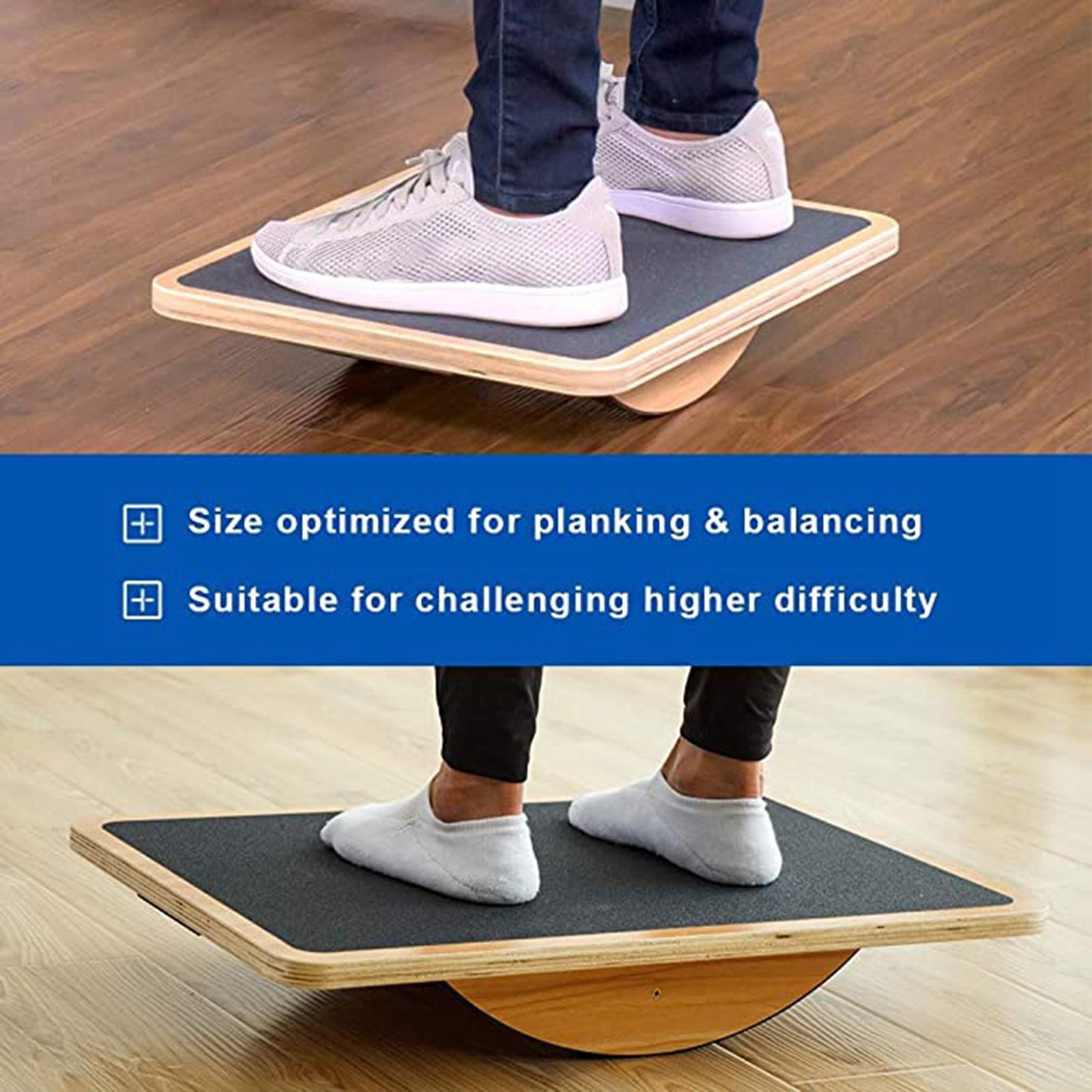 Non-Slip Wooden Wobble Balance Board   Pro Exercise Training