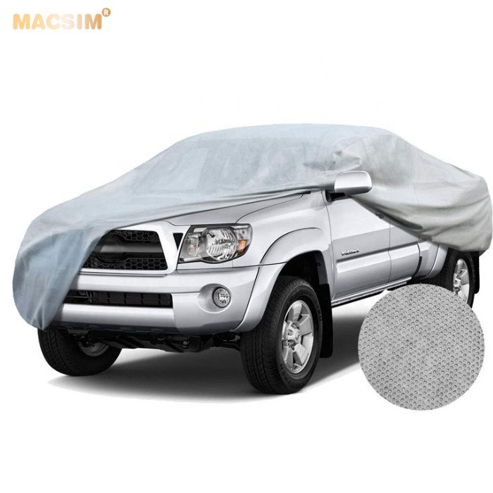 Bạt phủ ô tô chất liệu vải không dệt cao cấp thương hiệu MACSIM dành cho dòng xe bán tải màu ghi - bạt phủ trong nhà và ngoài trời