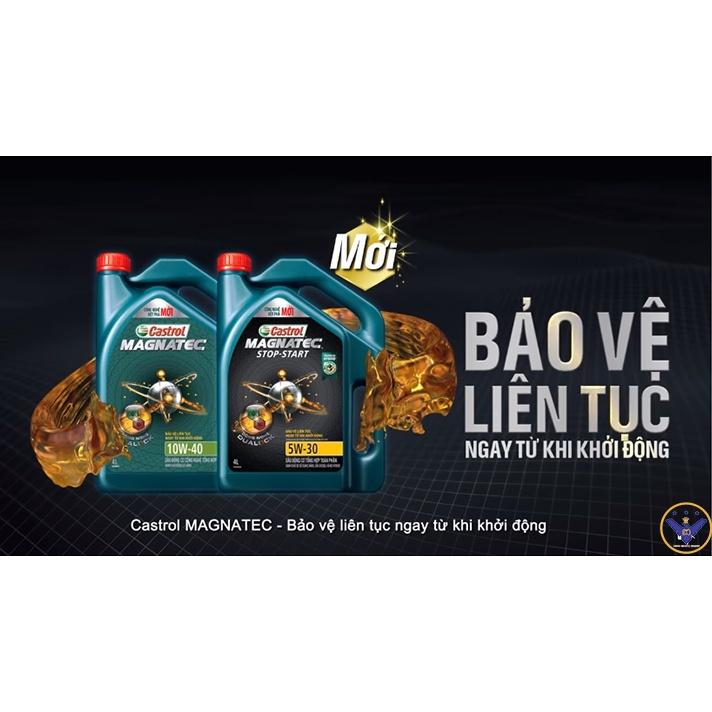 Dầu nhớt ô tô tổng hợp toàn phần Castrol Magnatec 5W-30 API SP/CF Can 4L+ Lọc nhớt Mitsubishi-mahle OC1643